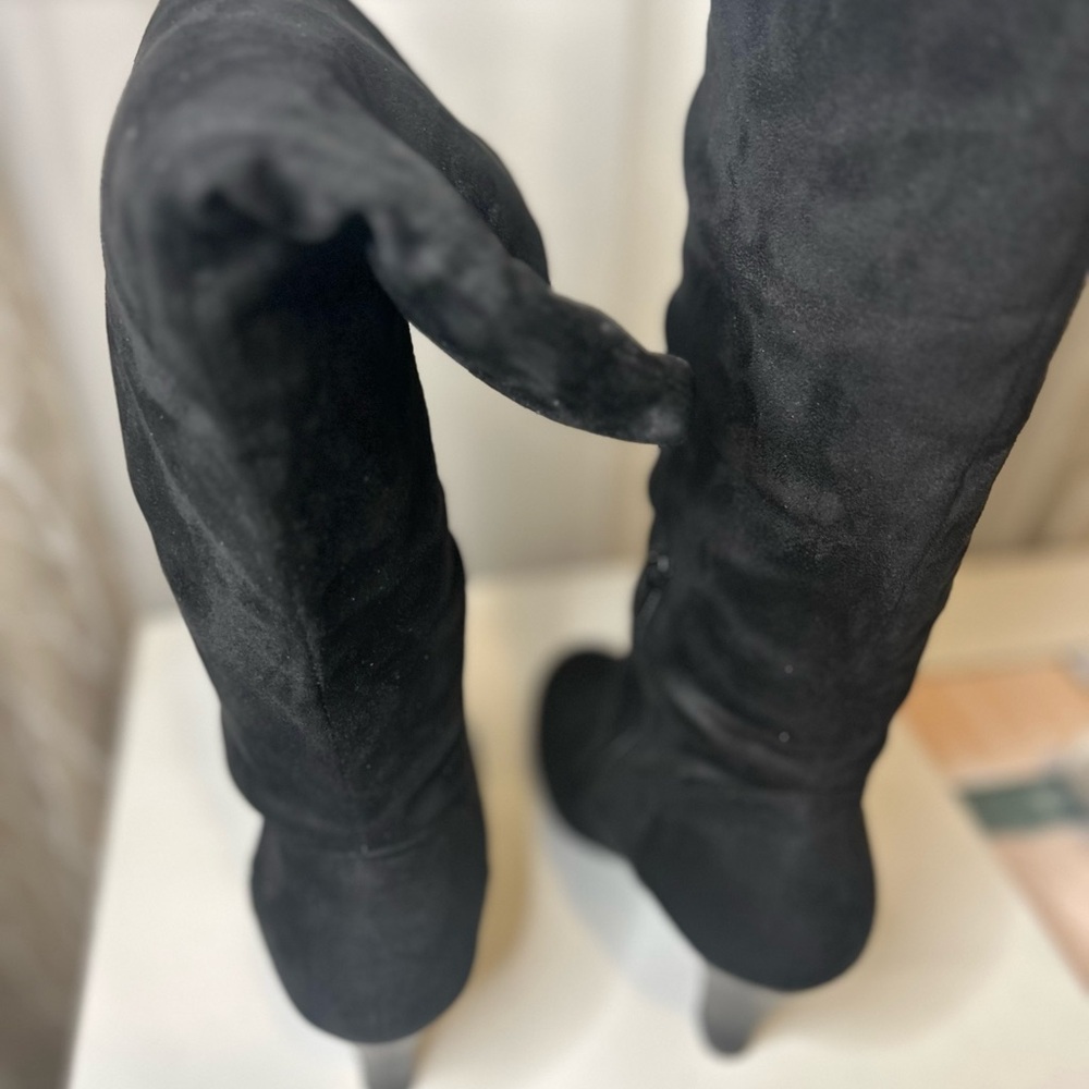Covington Black Suede Over the Knee Boots